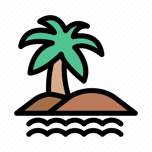 Beach, palm, river, tour, tree icon - Download on Iconfinder