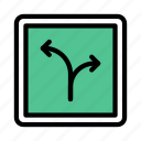 arrow, direction, road, sign, travel