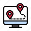 location, map, online, screen, track 