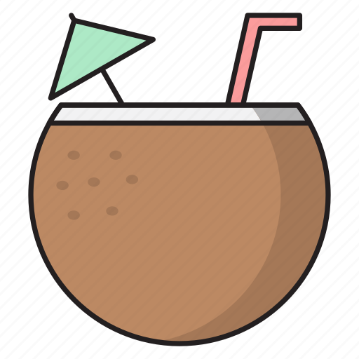 Beach, coconut, drink, juice, summer icon - Download on Iconfinder