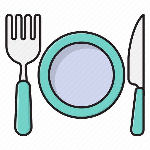 Knife, fork, kitchen, restaurant, plate icon - Download on Iconfinder