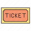 ticket, theater, riffle, cinema, movie
