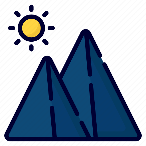 Mountain, landscape, nature, sun, cloud, hill, camping icon - Download on Iconfinder