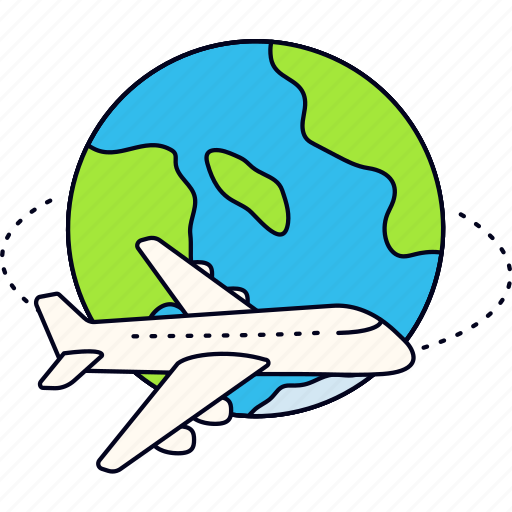 Airplane, flying, around, world, travel, flight, tourism icon - Download on Iconfinder