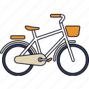 bicycles, basket, front, travel, trip, plan, vehicle, transportation