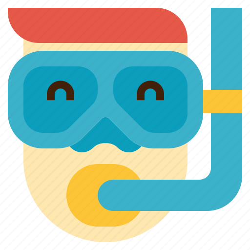 Avatar, diving, goggle, mask, snorkel, sports, summertime icon - Download on Iconfinder