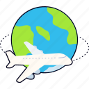 airplane, flying, around, world, travel, flight, tourism, transportation