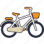 bicycles, basket, front, travel, trip, plan, vehicle, transportation 