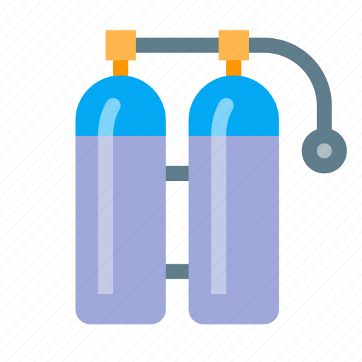 Oxygen, tanks, twin, breathing, diving, scuba icon - Download on Iconfinder