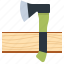 axe, camping, hatchet, wood