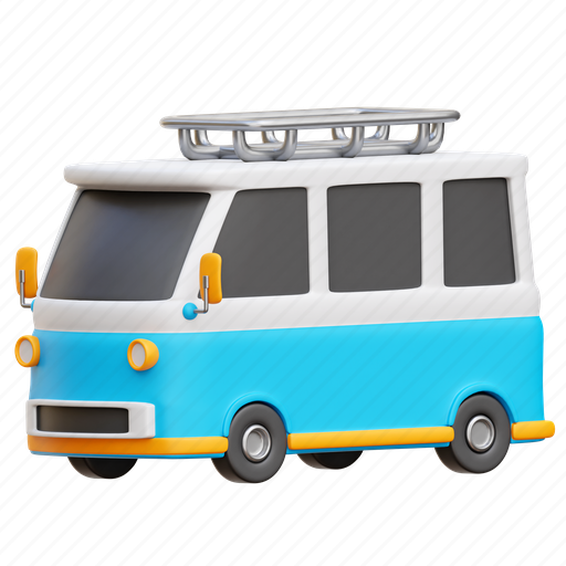 Camper, van, caravan, vehicle, travel 3D illustration - Download on Iconfinder