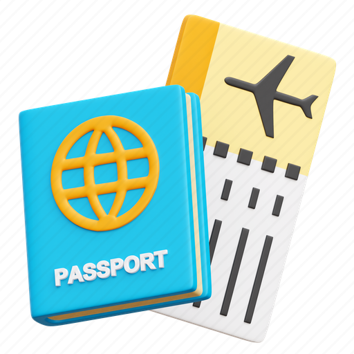 Passport, document, id, identity, flight 3D illustration - Download on Iconfinder