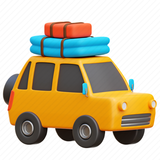 Travel, car, trip, holiday, vacation 3D illustration - Download on Iconfinder