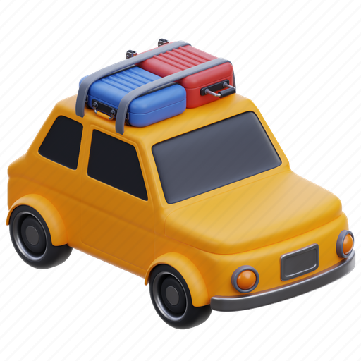 Trip, car, transport, travel, transportation, vehicle, service 3D illustration - Download on Iconfinder