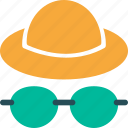 hat, eyeglasses, tourist, traveler 