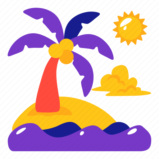 Beach, travel, vacation, stickers, sticker illustration - Download on Iconfinder