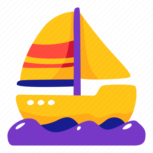 Boat, sailboat, sailing, stickers, sticker illustration - Download on Iconfinder