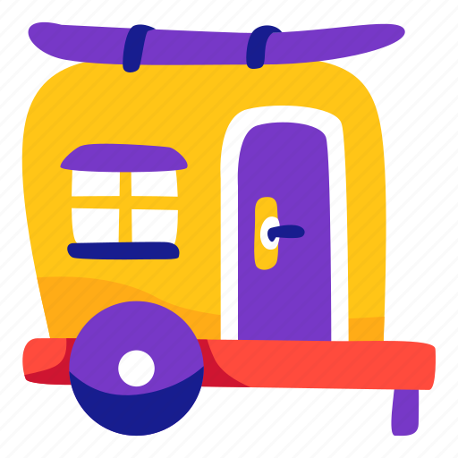 Camper, van, camping, travel, transportation, stickers, sticker illustration - Download on Iconfinder