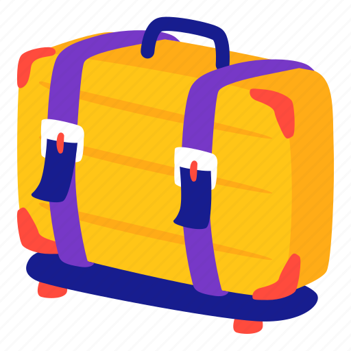 Suitcase, travelling, travel, luggage, stickers, sticker illustration - Download on Iconfinder