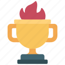 trophy, fire, award, prize, achievement 
