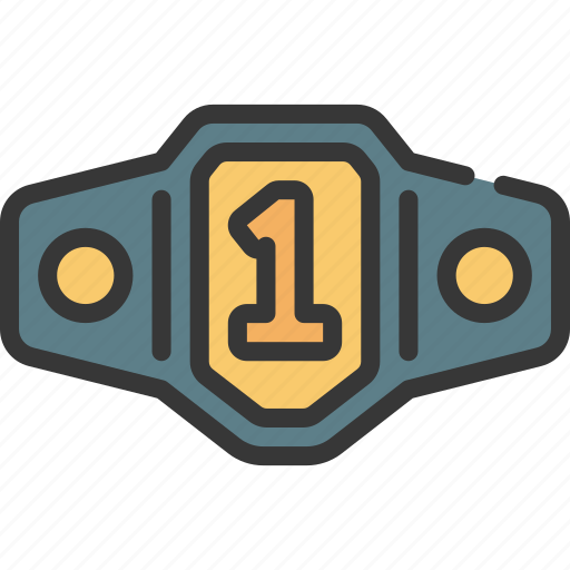 Number, one, belt, trophy, wrestling icon - Download on Iconfinder