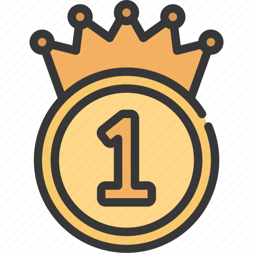 Number, one, coin, prize, achievement icon - Download on Iconfinder