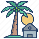 palm, tree, view