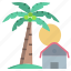 palm, tree, view 
