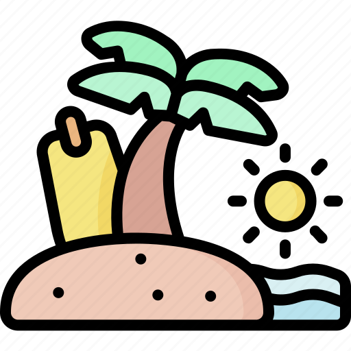 Beach, coconut, palm, sea, summer icon - Download on Iconfinder