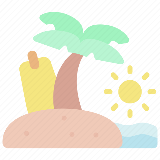 Beach, coconut, palm, sea, summer icon - Download on Iconfinder