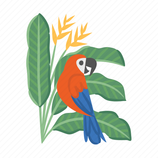 Parrot, bird, heliconia, tropical, leaf icon - Download on Iconfinder