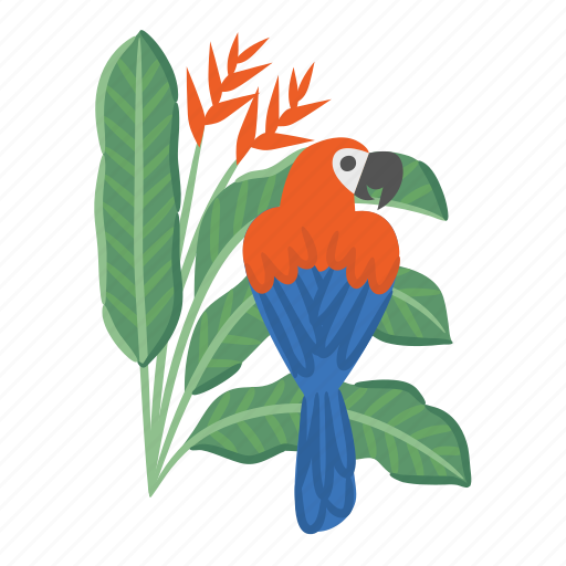 Parrot, bird, tropical, leaf, of, paradise icon - Download on Iconfinder