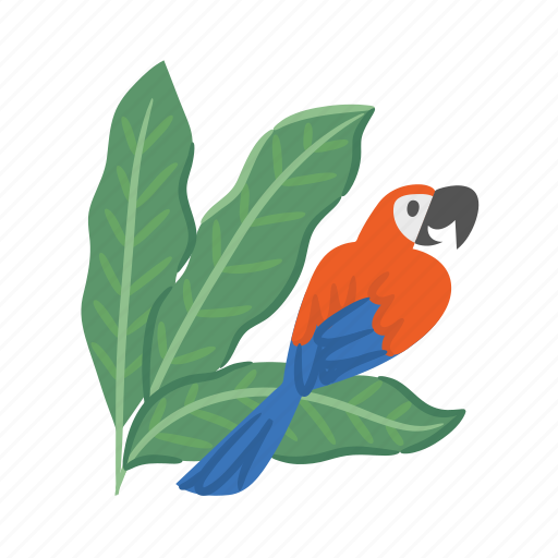 Parrot, bird, tropical, leaf, heliconia icon - Download on Iconfinder