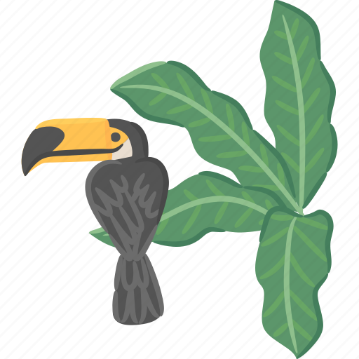 Toucan, bird, leaf, heliconia, tropical icon - Download on Iconfinder