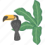 toucan, bird, leaf, heliconia, tropical 