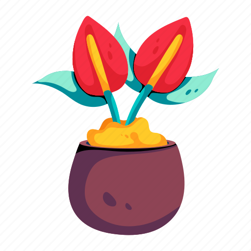 Plant, pot, houseplant, decorative, leaves icon - Download on Iconfinder