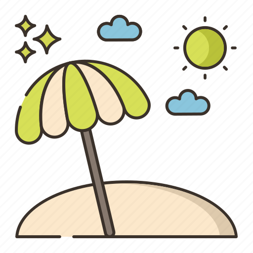 Beach, island, parasol, summer icon - Download on Iconfinder