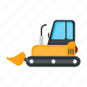excavator, bulldozer, vehicle, transport, construction vehicle