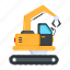 excavator, construction vehicle, digging vehicle, earthmover, digging machine 