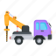 boring truck, drilling truck, drilling vehicle, construction vehicle, construction transport 