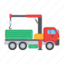 crane truck, crane lorry, crane vehicle, transport, construction vehicle