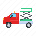 pickup, hydraulic lifter, pickup truck, vehicle, transport