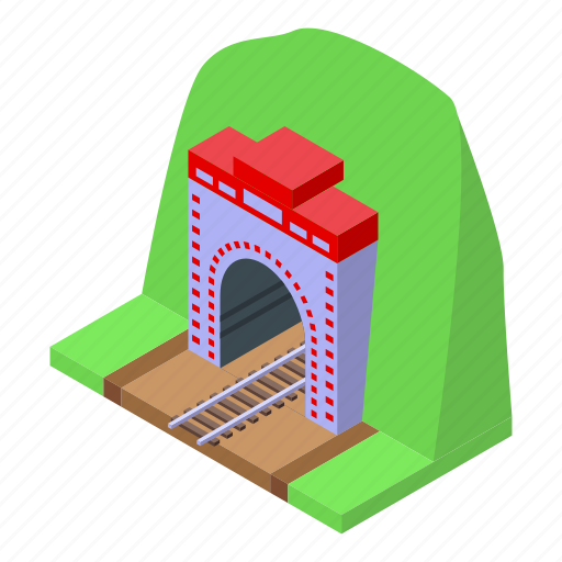 Railroad, tunnel, isometric icon - Download on Iconfinder