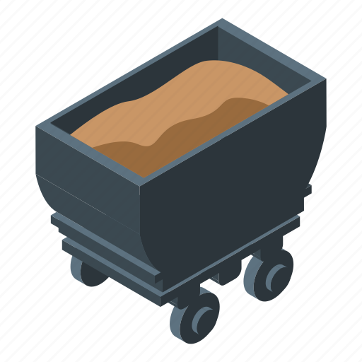 Mine, wagon, isometric icon - Download on Iconfinder