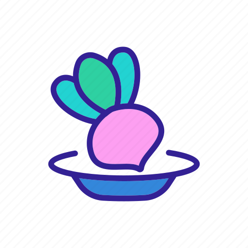 Boiled, cut, desk, fried, knife, plate, turnip icon - Download on Iconfinder