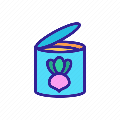 Boiled, cut, desk, fried, opened, tin, turnip icon - Download on Iconfinder