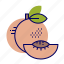 food, fruit, fruit icons, peach, pink 