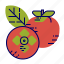 food, fruit, fruit icon, persimmon, red 