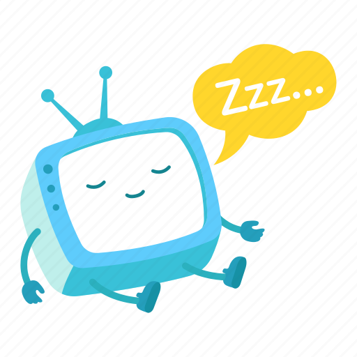 Tv, character, television, mascot, sleep, hibernation, night icon - Download on Iconfinder