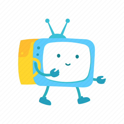 Tv, character, television, mascot, delivery, courier, backpack icon - Download on Iconfinder